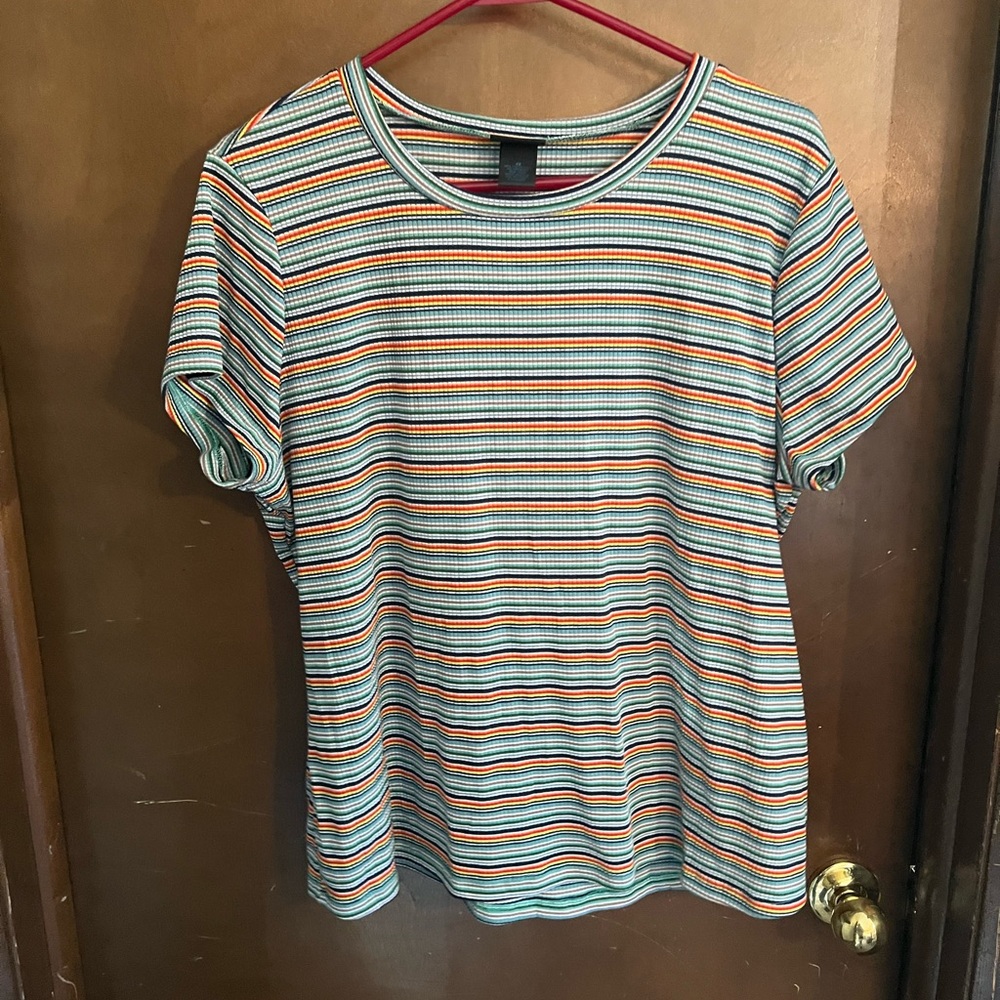 Plus size Striped Multicolor Women's Top